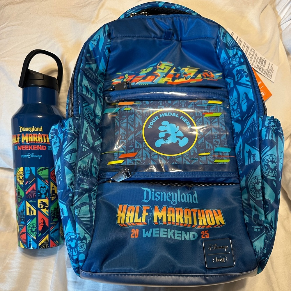 Disneyland Half Marathon 2025 Backpack and Water Bottle